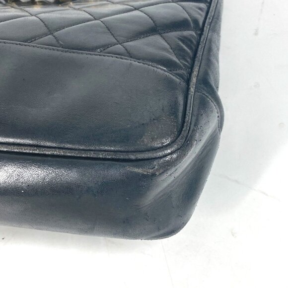 CHANEL Vintage Black Lambskin Leather Coco Mark Shoulder Bag - Picture 9 of 16